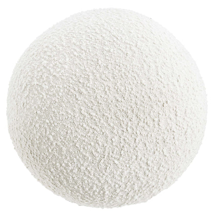 Breeze Boucle Upholstered Ottoman in Ivory Burl