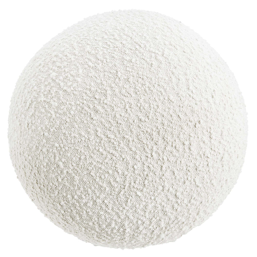 Wilhelmina Boucle Upholstered Ottoman in Ivory Burl