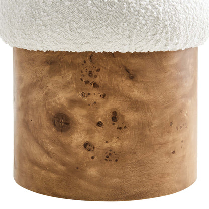 Breeze Boucle Upholstered Ottoman by Furniture For America