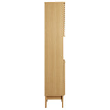Vera Tall Narrow Bathroom Storage Cabinet in Oak