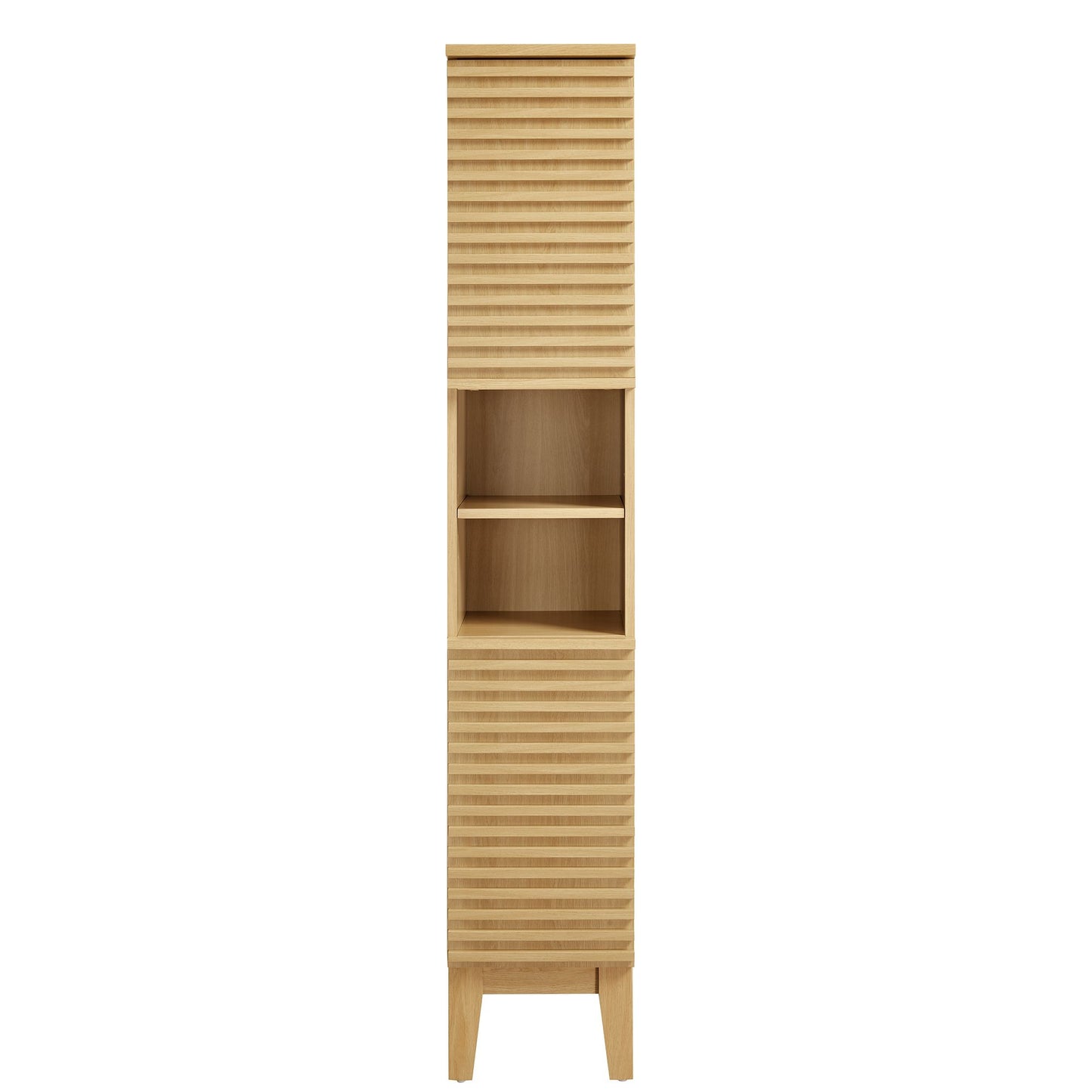 Vera Tall Narrow Bathroom Storage Cabinet in Oak
