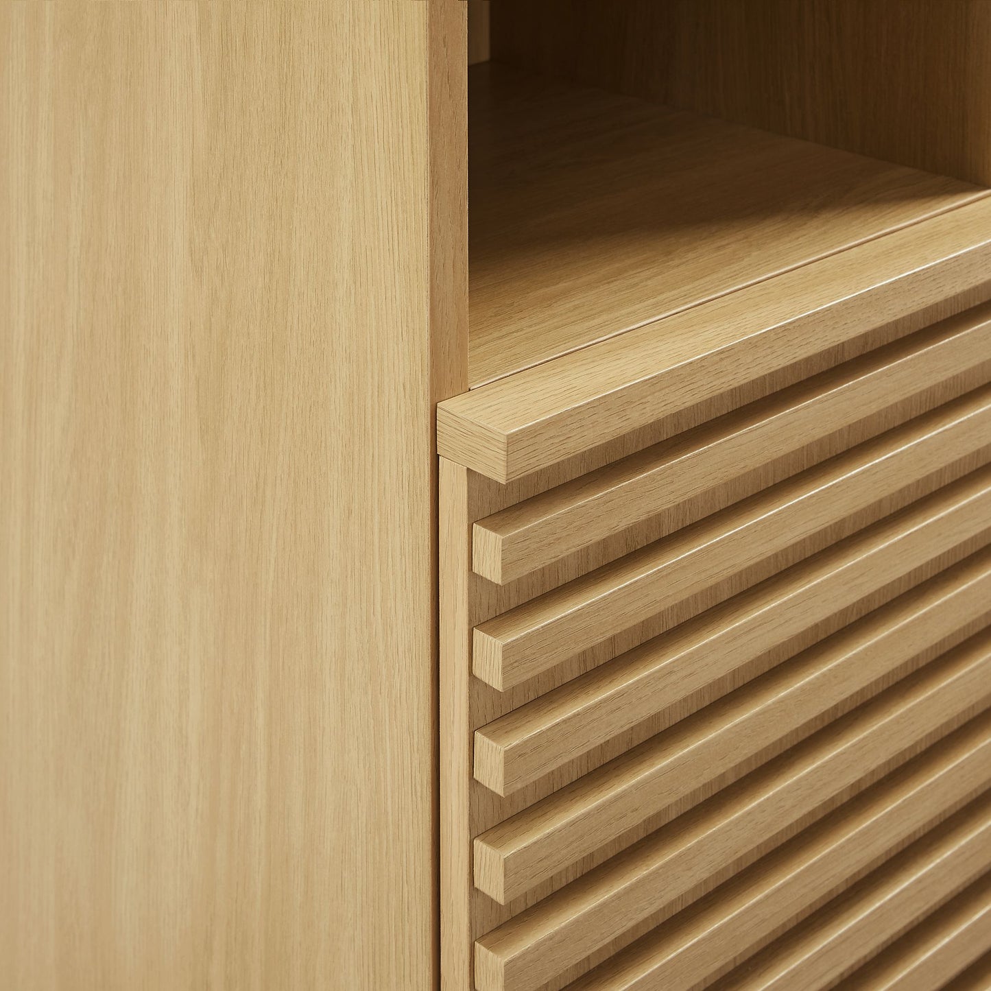 Vera Tall Narrow Bathroom Storage Cabinet in Oak