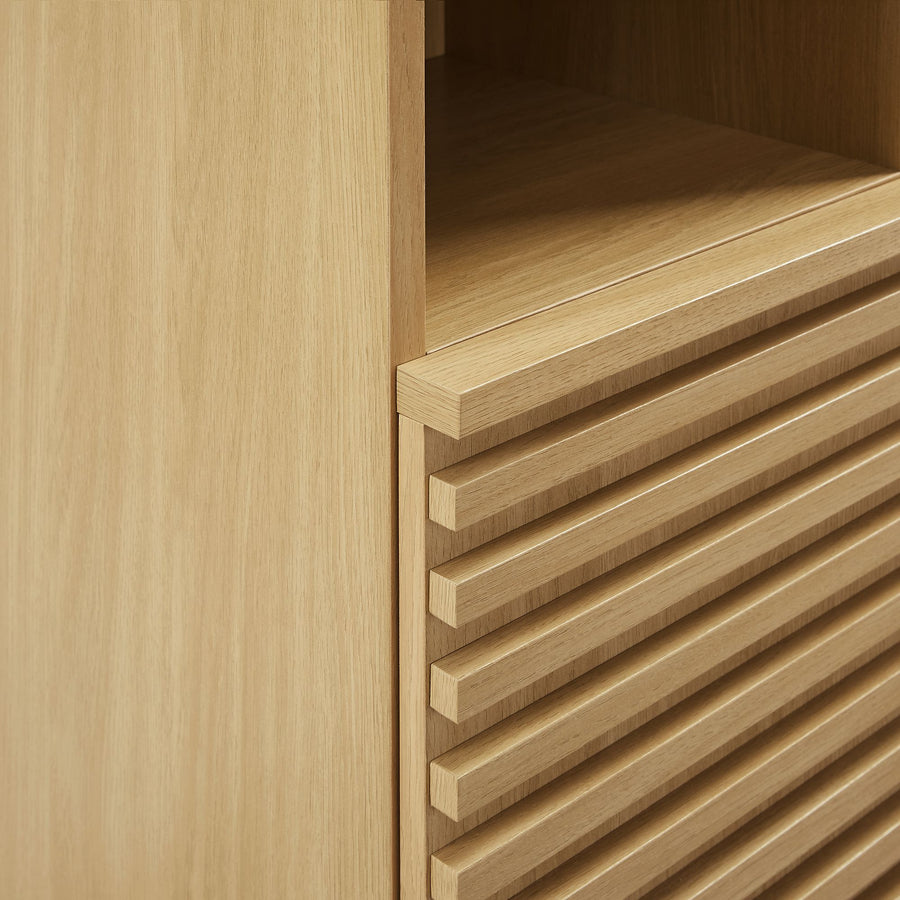 Vera Tall Narrow Bathroom Storage Cabinet in Oak