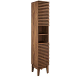 Vera Tall Narrow Bathroom Storage Cabinet in Walnut