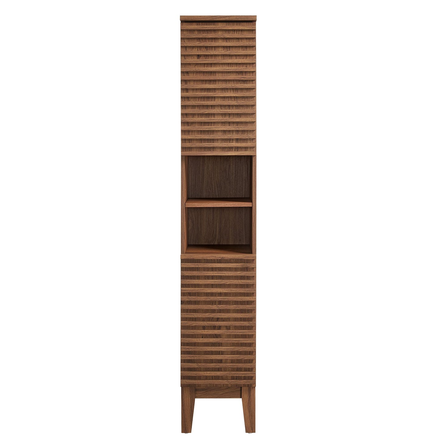 Vera Tall Narrow Bathroom Storage Cabinet in Walnut