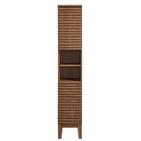 Vera Tall Narrow Bathroom Storage Cabinet in Walnut