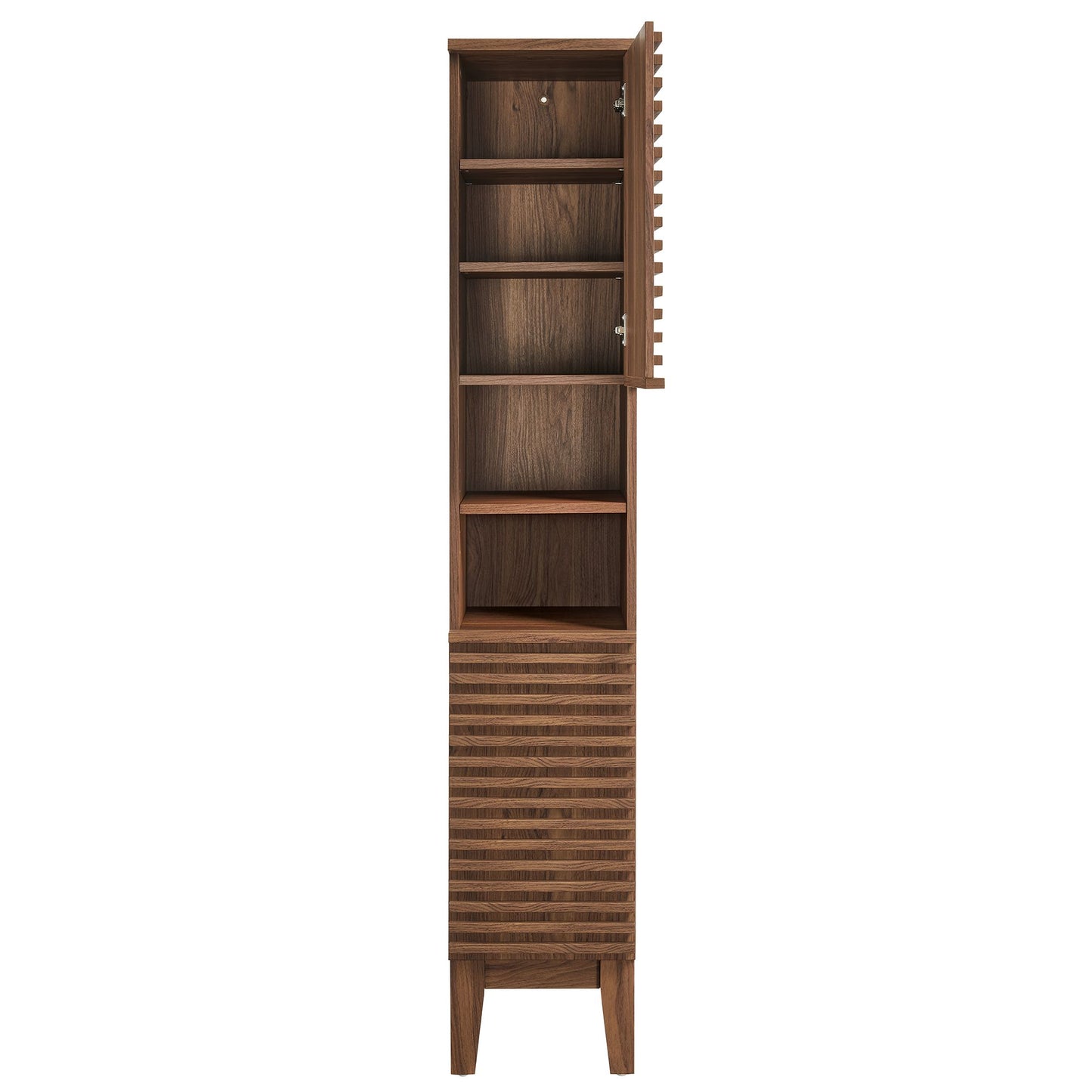 Vera Tall Narrow Bathroom Storage Cabinet in Walnut