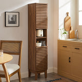 Vera Tall Narrow Bathroom Storage Cabinet in Walnut
