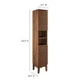Vera Tall Narrow Bathroom Storage Cabinet in Walnut