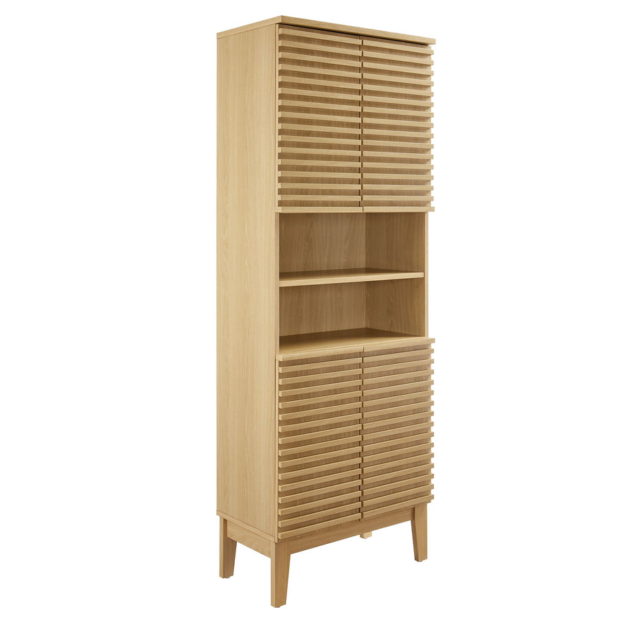 Vera Tall Bathroom Storage Cabinet in Oak
