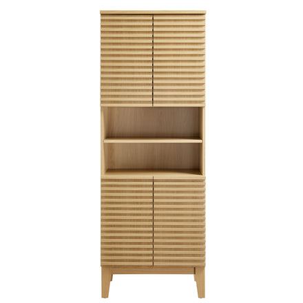 Render Tall Bathroom Storage Cabinet in Oak