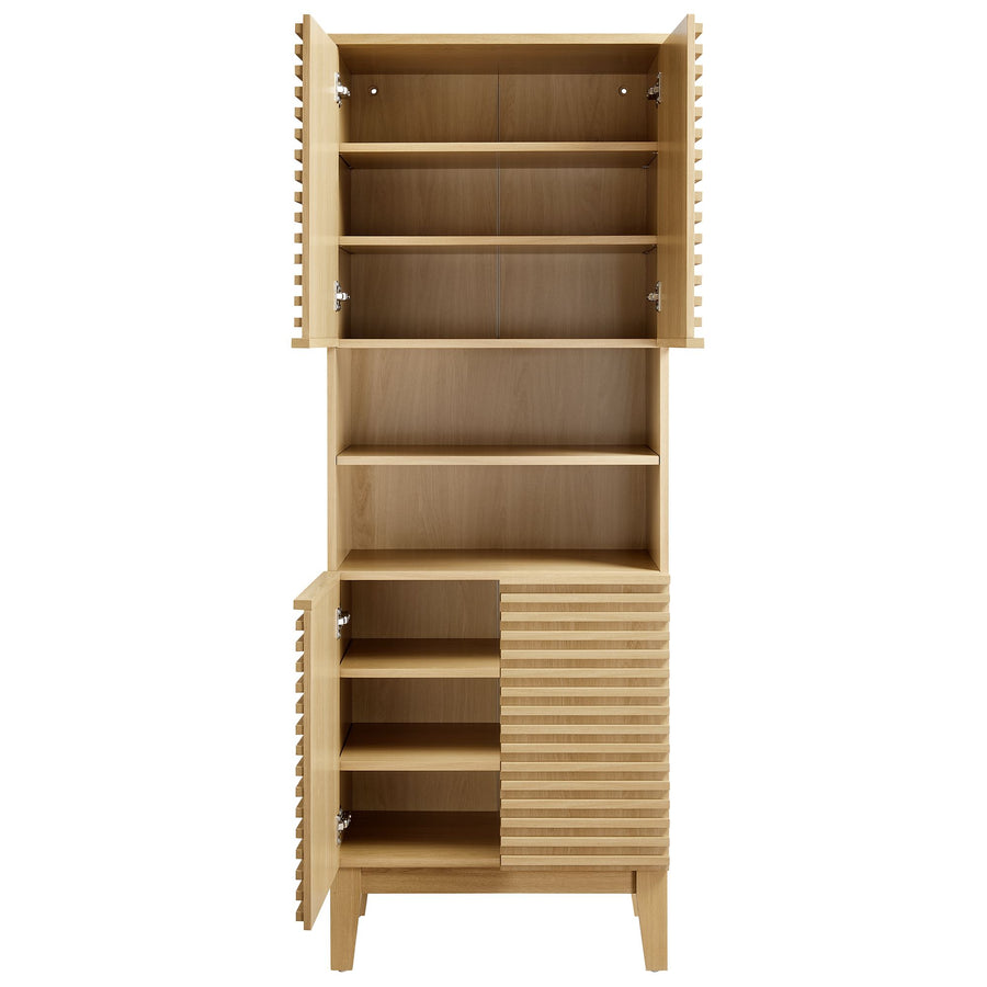 Vera Tall Bathroom Storage Cabinet in Oak