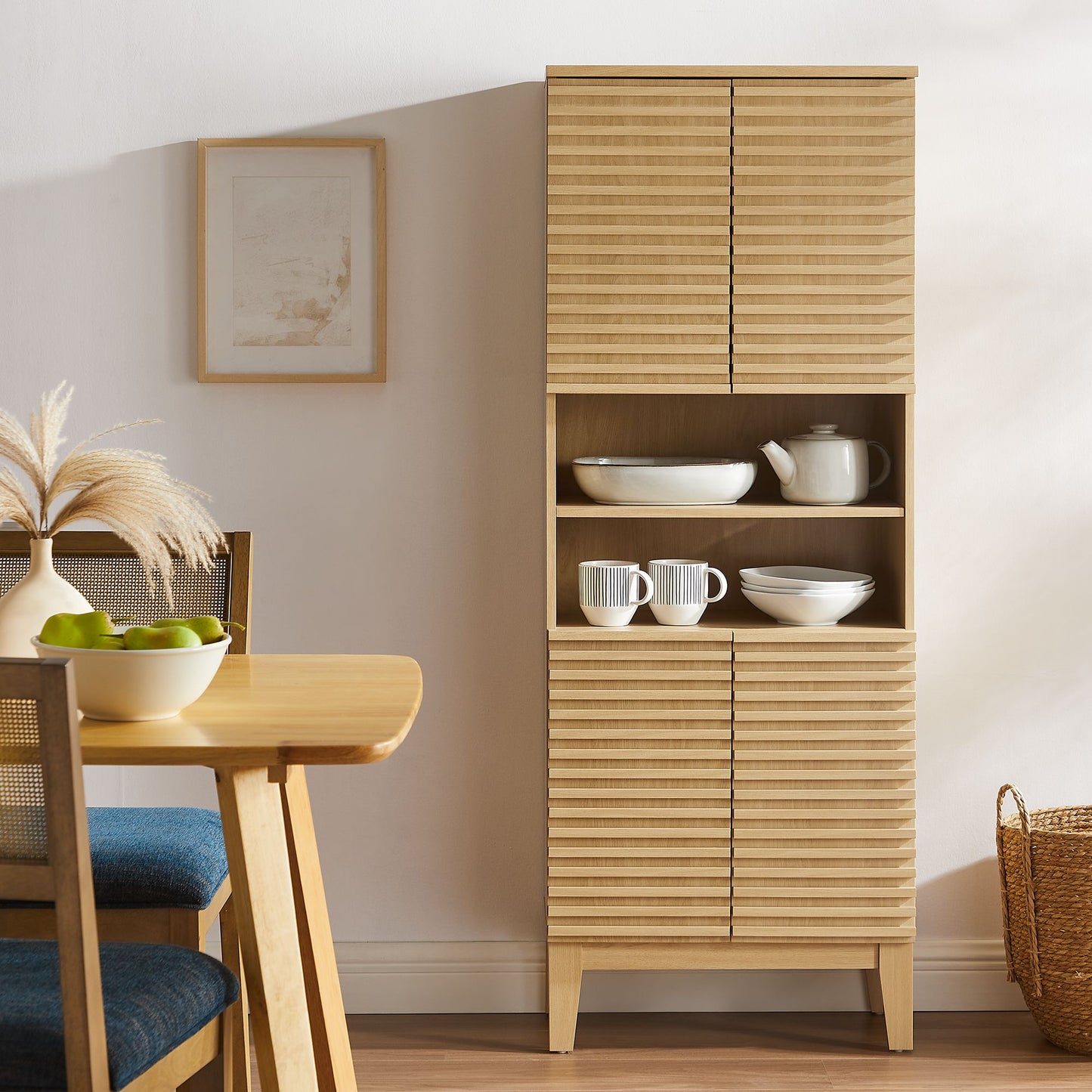 Vera Tall Bathroom Storage Cabinet in Oak