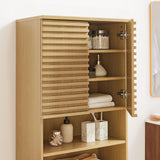 Vera Tall Bathroom Storage Cabinet in Oak
