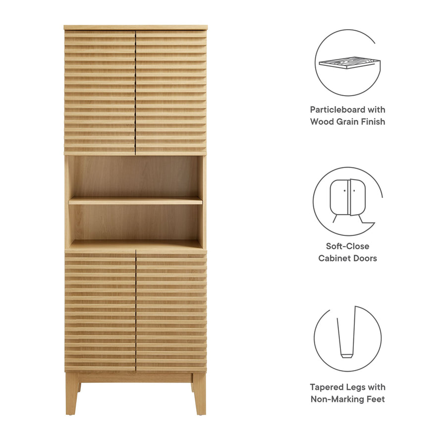 Vera Tall Bathroom Storage Cabinet in Oak