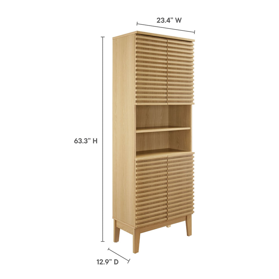Vera Tall Bathroom Storage Cabinet in Oak