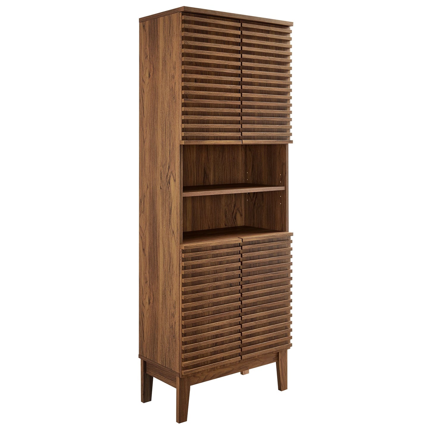 Vera Tall Bathroom Storage Cabinet in Walnut