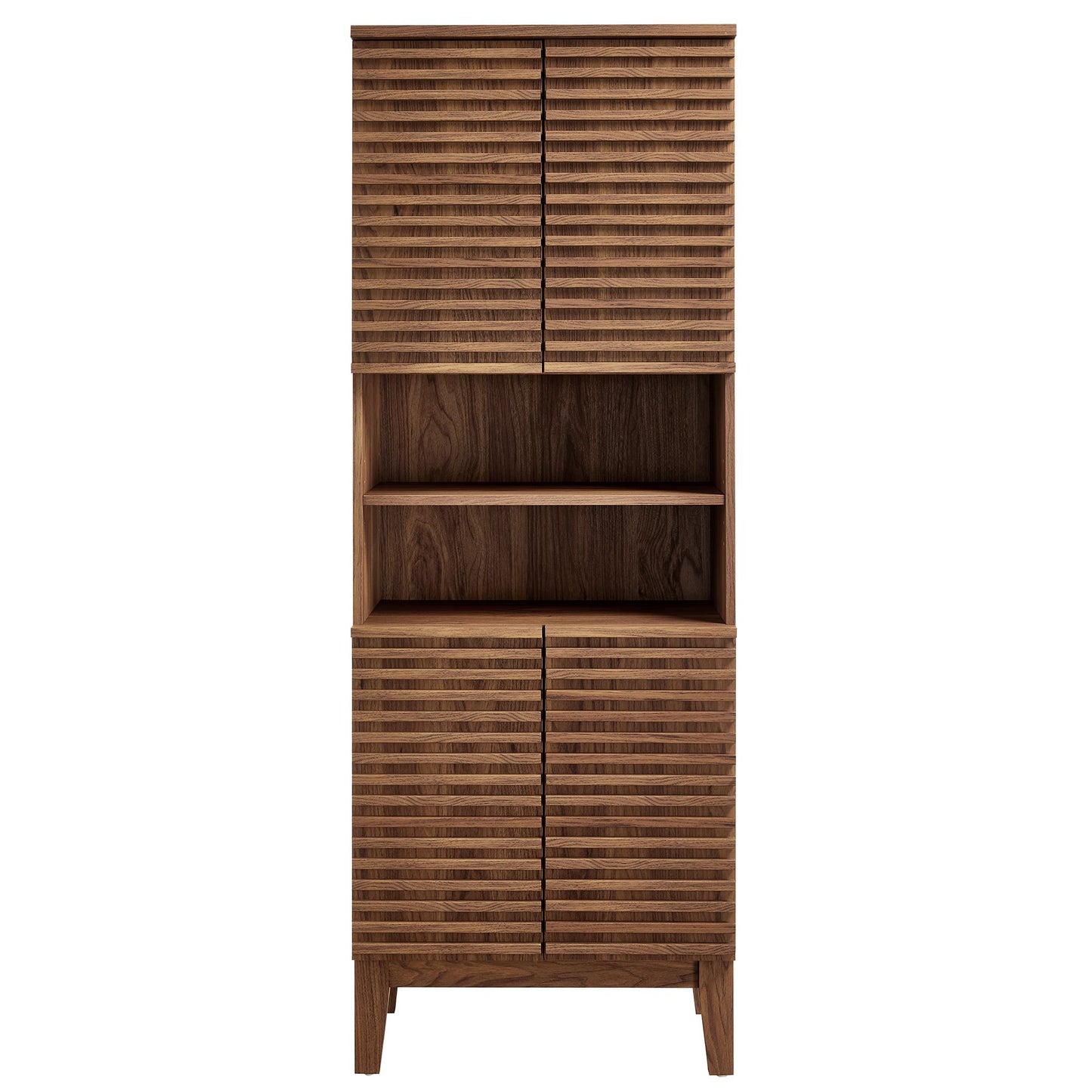 Vera Tall Bathroom Storage Cabinet in Walnut