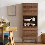 Vera Tall Bathroom Storage Cabinet in Walnut