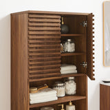 Vera Tall Bathroom Storage Cabinet in Walnut