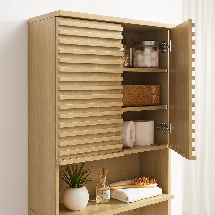 Vera Over the Toilet Bathroom Storage Cabinet in Oak