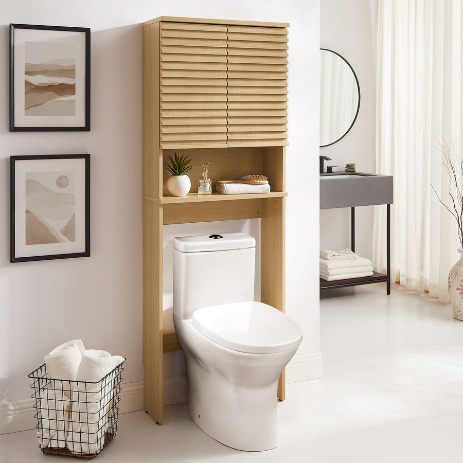 Vera Over the Toilet Bathroom Storage Cabinet in Oak