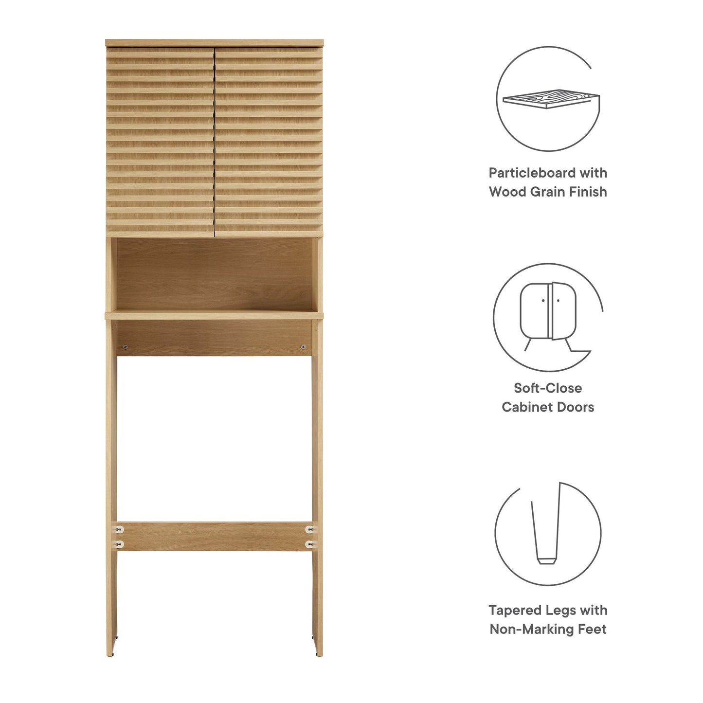 Vera Over the Toilet Bathroom Storage Cabinet in Oak