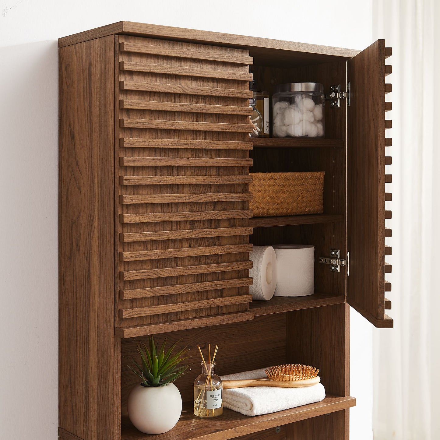 Vera Over the Toilet Bathroom Storage Cabinet in Walnut