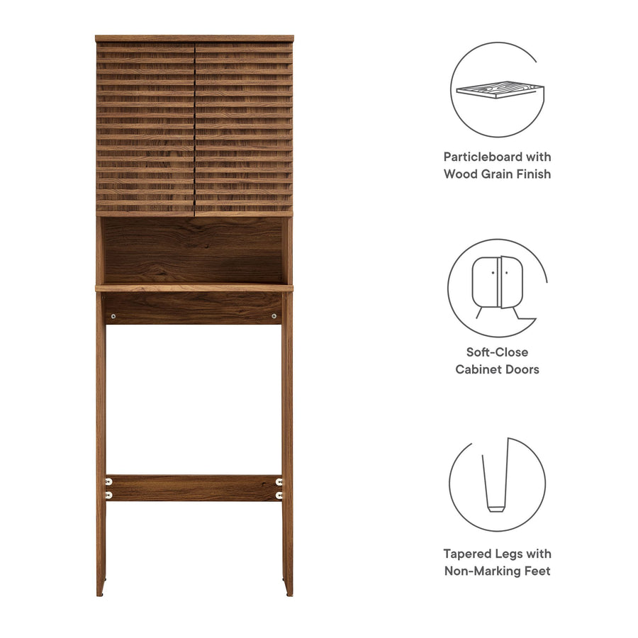 Vera Over the Toilet Bathroom Storage Cabinet in Walnut