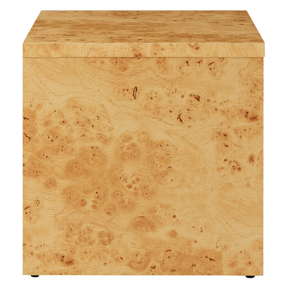 Hudson 1-Drawer Burl Wood Nightstand by Furniture For America