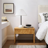 Haven 1-Drawer Burl Wood Nightstand in Natural