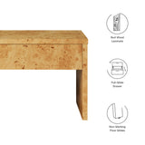 Haven 1-Drawer Burl Wood Nightstand in Natural