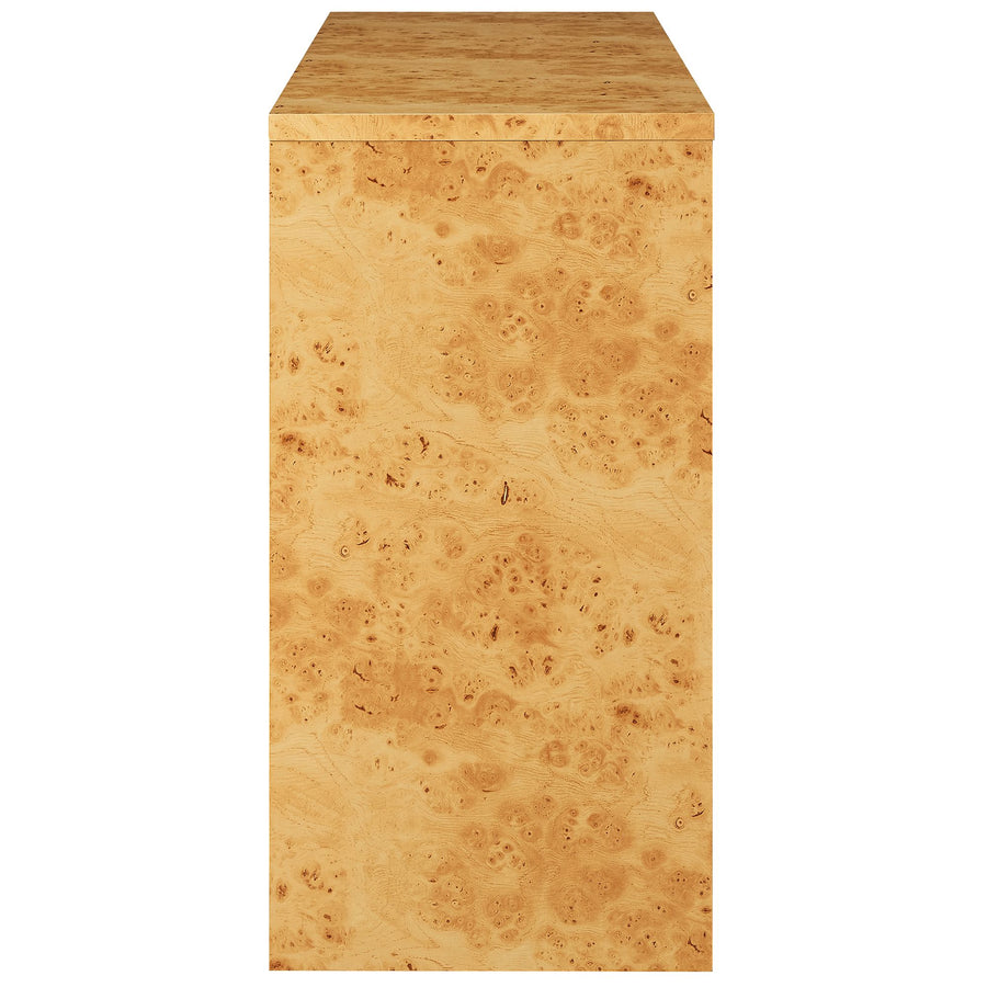Haven 2-Drawer Burl Wood Console Table in Natural