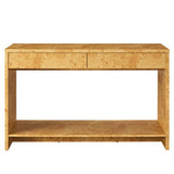 Haven 2-Drawer Burl Wood Console Table in Natural
