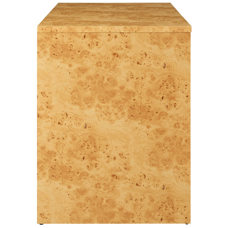 Haven 2-Drawer Burl Wood Desk in Natural