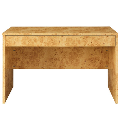 Hudson 2-Drawer Burl Wood Desk by Furniture for America