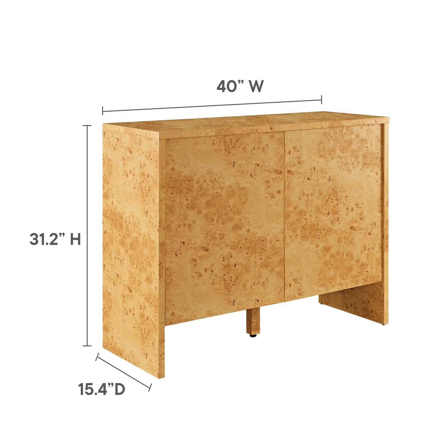Hudson 40" Burl Wood Sideboard by Furniture For America
