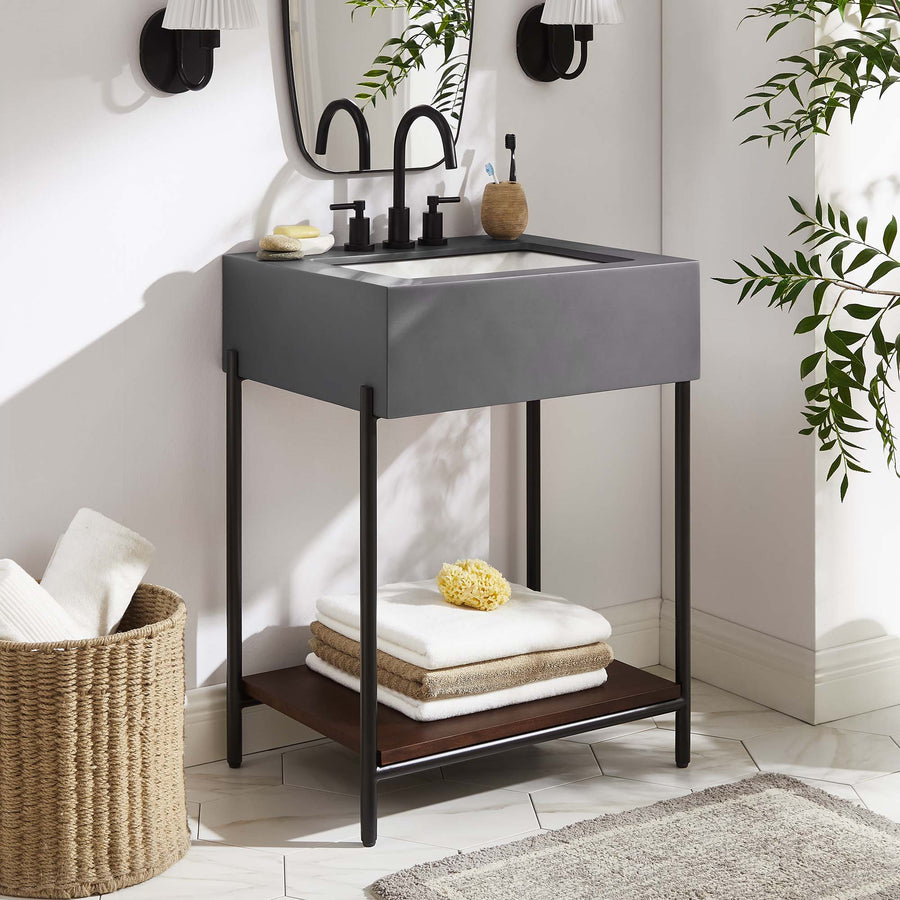 Fenwick 24" Bathroom Vanity with Sink in Black White