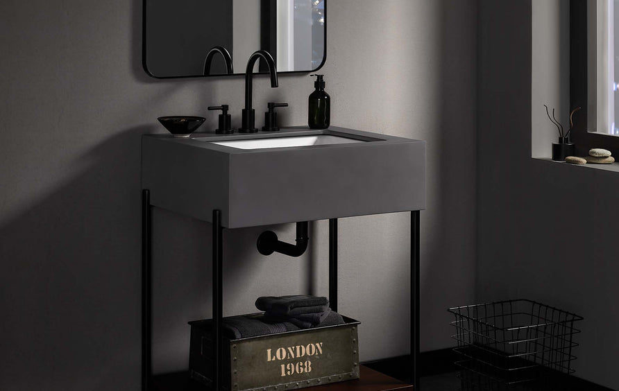 Fenwick 24" Bathroom Vanity with Sink in Black White