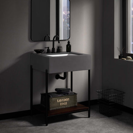 Etch 24" Bathroom Vanity with Sink in Black White