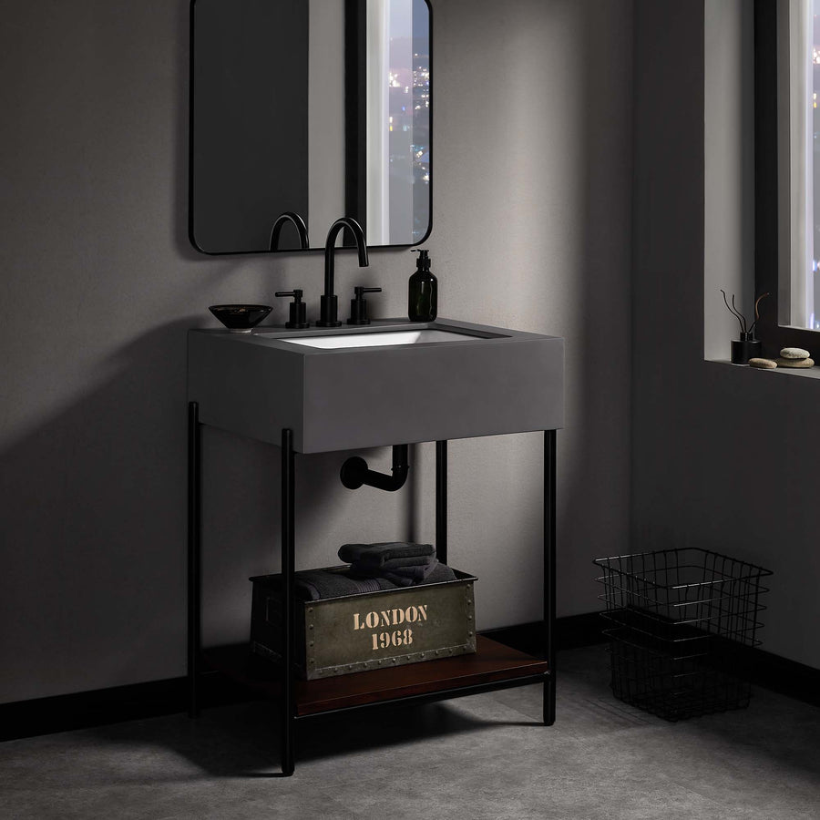 Fenwick 24" Bathroom Vanity with Sink in Black White