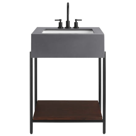 Etch 24" Bathroom Vanity with Sink in Black White