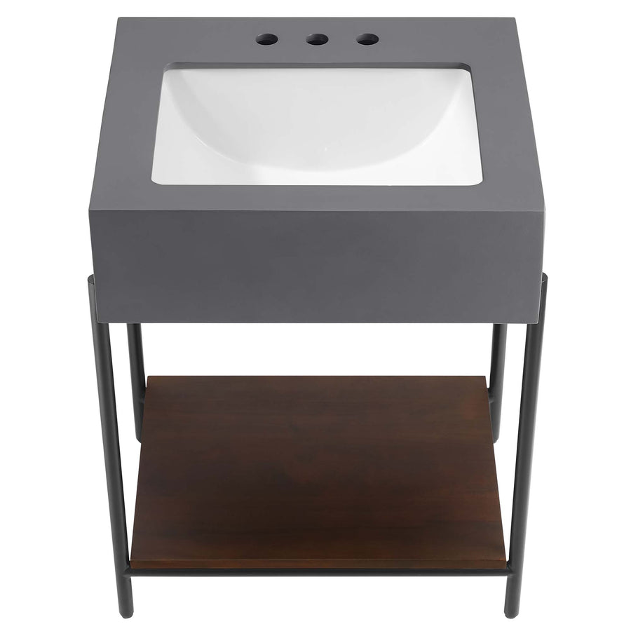 Fenwick 24" Bathroom Vanity with Sink in Black White