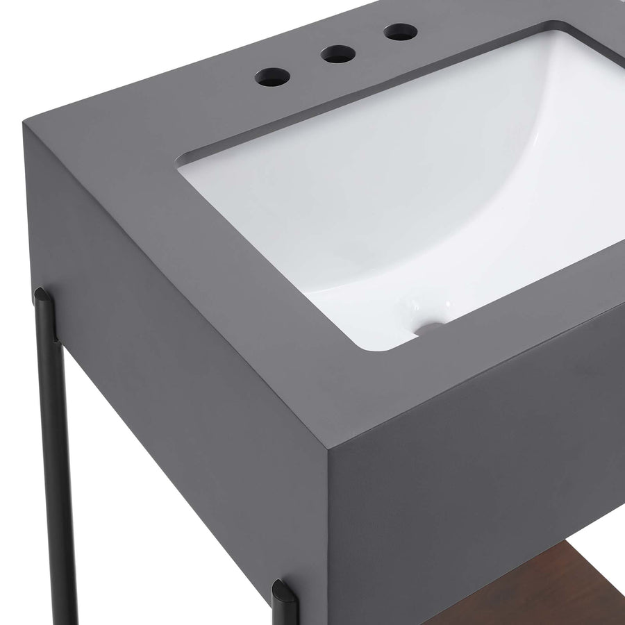 Fenwick 24" Bathroom Vanity with Sink in Black White
