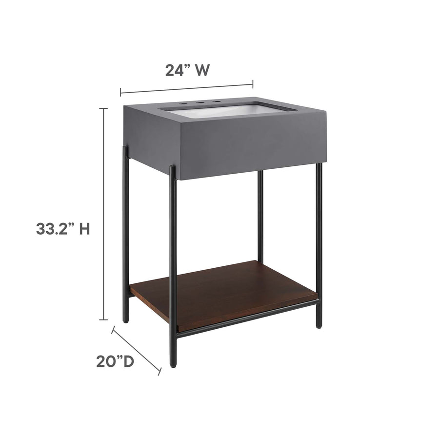 Fenwick 24" Bathroom Vanity with Sink in Black White