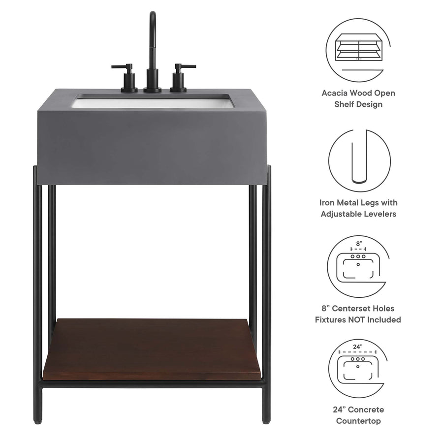 Fenwick 24" Bathroom Vanity with Sink in Black White