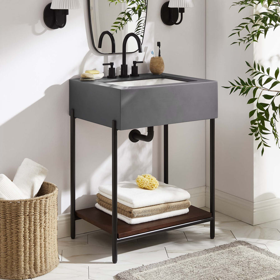 Fenwick 24" Bathroom Vanity with Sink in Black White