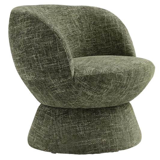 Vesta Chenille Fabric Upholstered Swivel Chair by Furniture For America