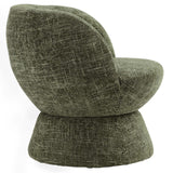 Trosa Chenille Fabric Upholstered Swivel Chair in Basil