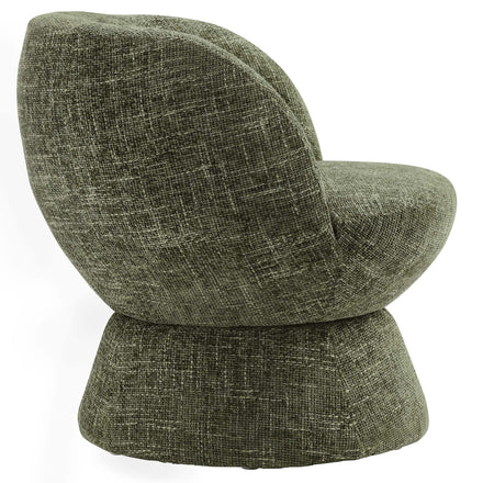 Vesta Chenille Fabric Upholstered Swivel Chair in Basil